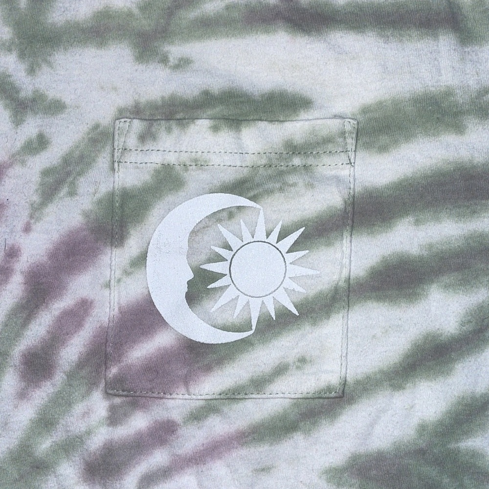 Medium Green and Purple Tie Dye T-Shirt - Picture 3 of 5